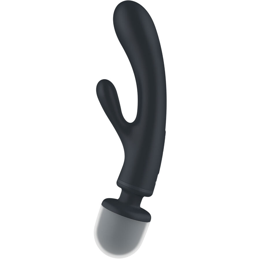 Vibreur rabbit Satisfyer Triple lover avec tête wand massager noir/gris