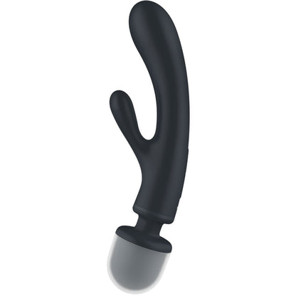 Vibreur rabbit Satisfyer Triple lover avec tête wand massager noir/gris