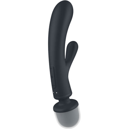 Vibreur rabbit Satisfyer Triple lover avec tête wand massager noir/gris