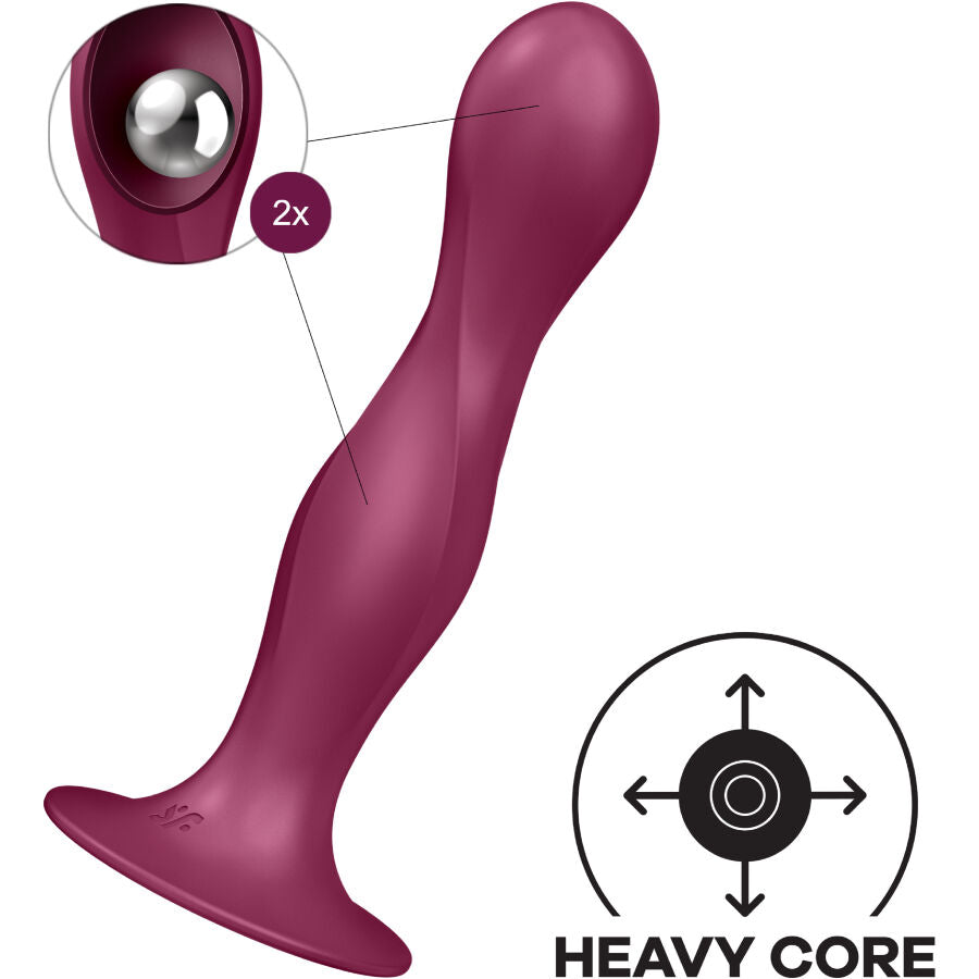 Satisfyer - dildo in silicone doppia palla granato