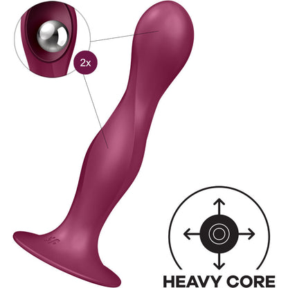 Satisfyer - dildo in silicone doppia palla granato