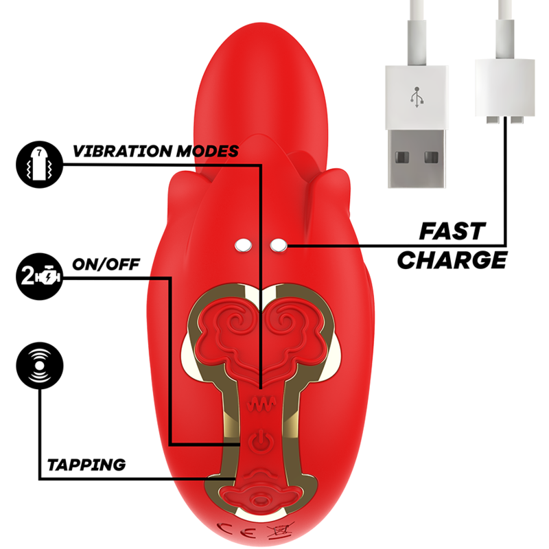 Vibromasseur + stimulateur de point G Selena Mia Rouge