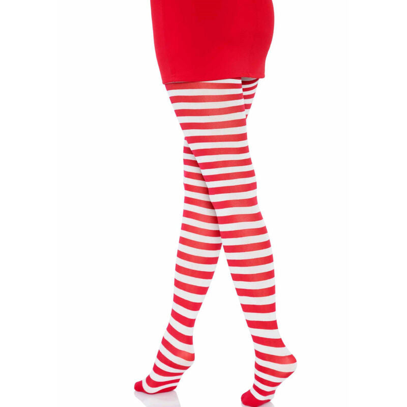 Leg avenue - collant righe bianco/rosso
