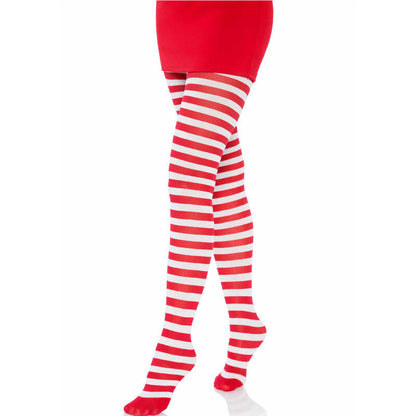Leg avenue - collant righe bianco/rosso