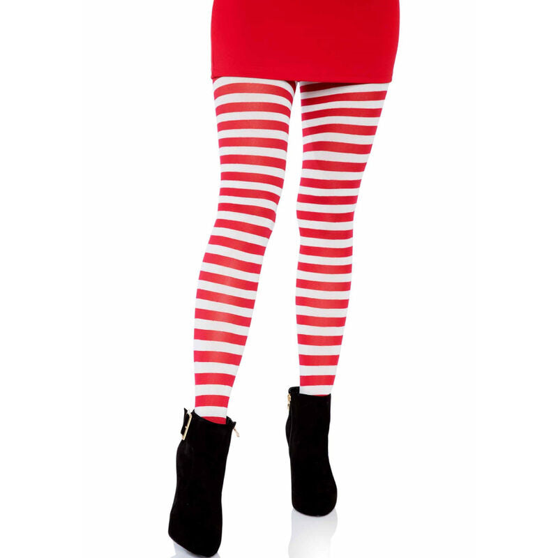 Leg avenue - collant righe bianco/rosso