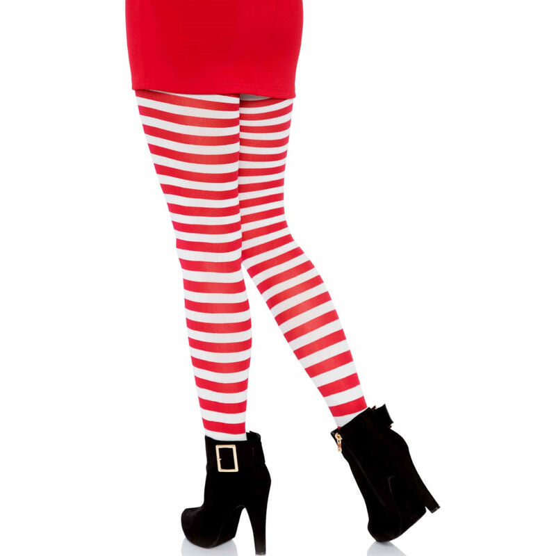 Leg avenue - collant righe bianco/rosso