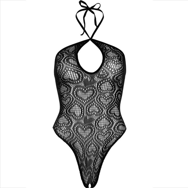 Leg Avenue - body sans coutures noir avec col bénitier