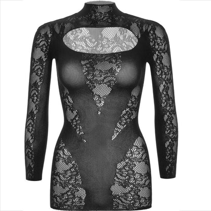 Leg avenue -vestito mini con pizzo manica lunga rosso