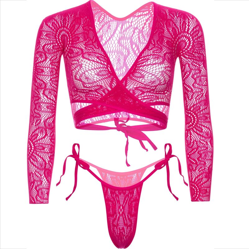 Leg Avenue - crop top en dentelle avec string