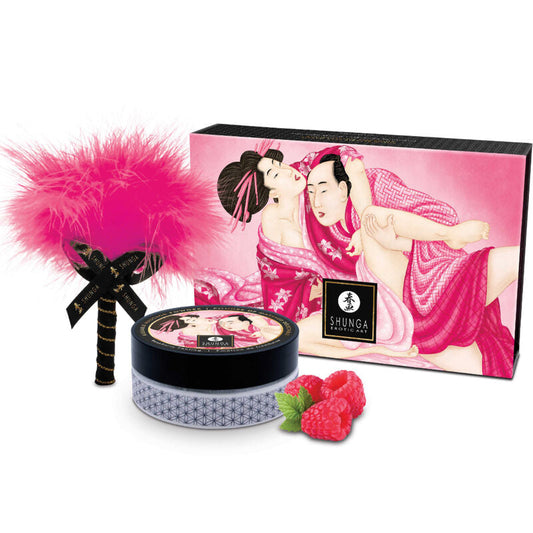 Shunga - kit polvere da massaggio alimentare lampone