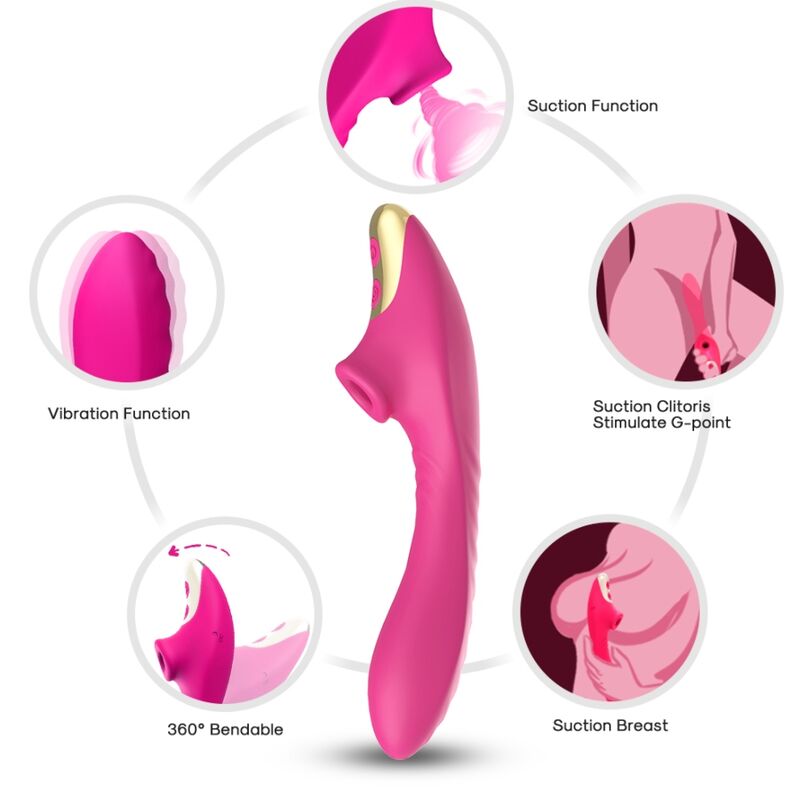 Succhia Clitoride+ Vibratore Armony Dudu Fucsia/Oro
