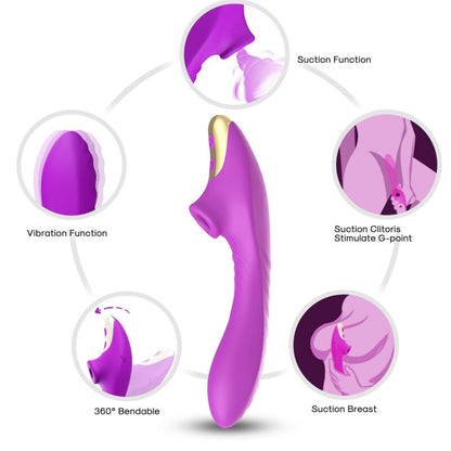 Succhia clitoride+ vibratore punto G Armony Dudu Viola/Oro