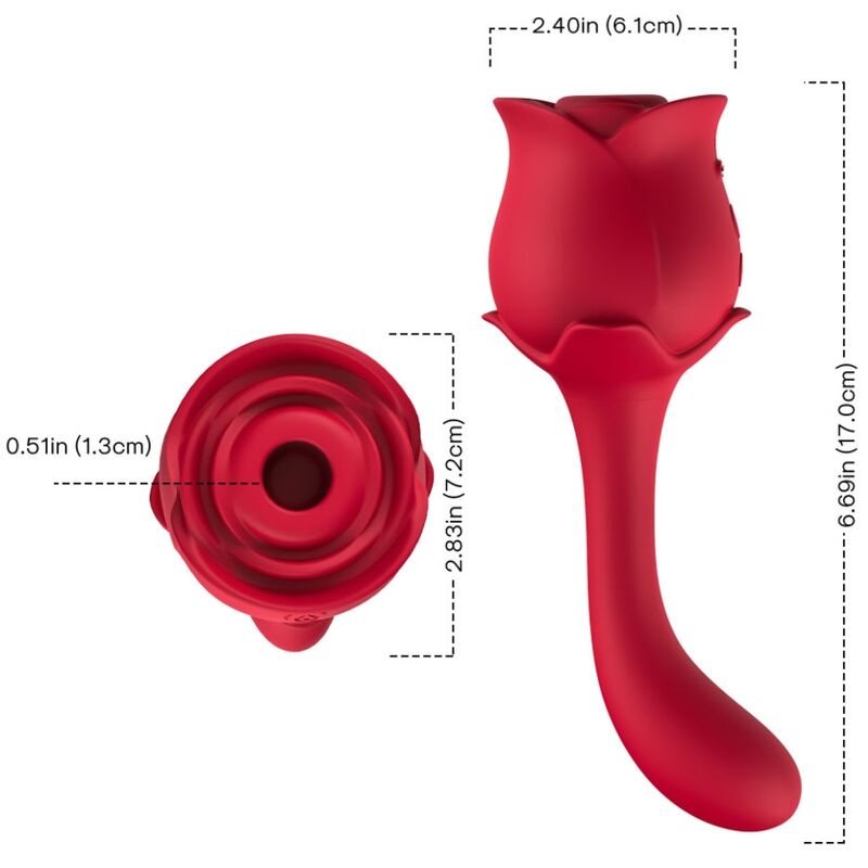 Vibratore+ Stimolatore Punto G Armony Roselover Rosso