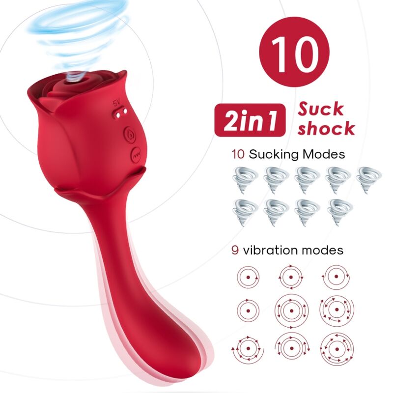 Vibratore+ Stimolatore Punto G Armony Roselover Rosso