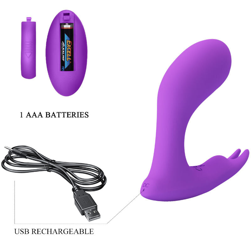 Pretty love - telecomando idabelle vibrazione e pulsazione viola