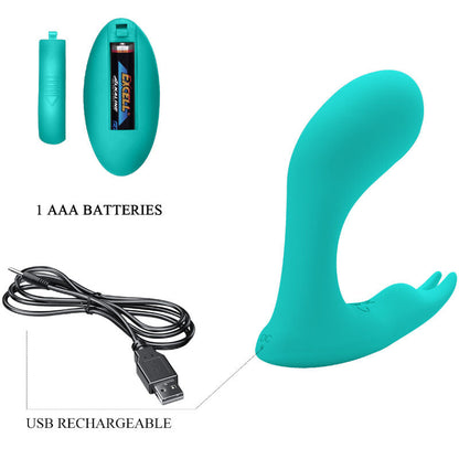 Pretty love - telecomando idabelle vibrazione e pulsazione blu