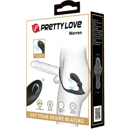 Pretty love - anello anale e vibratore warren black