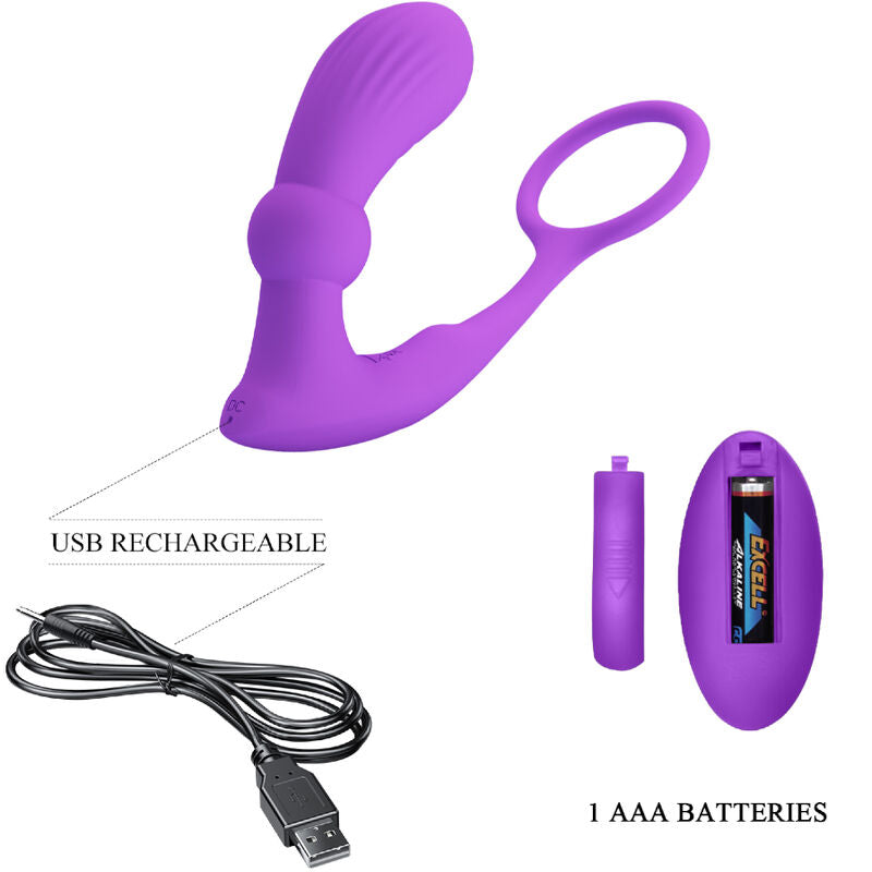 Pretty love - anneau anal et vibreur Warren violet