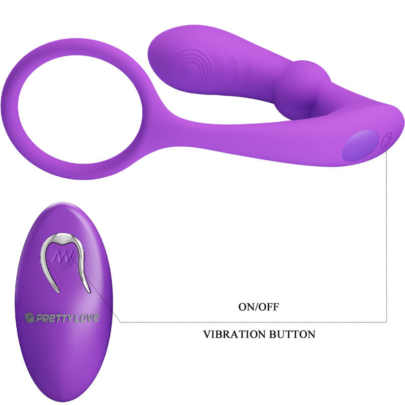 Pretty love - anneau anal et vibreur Warren violet