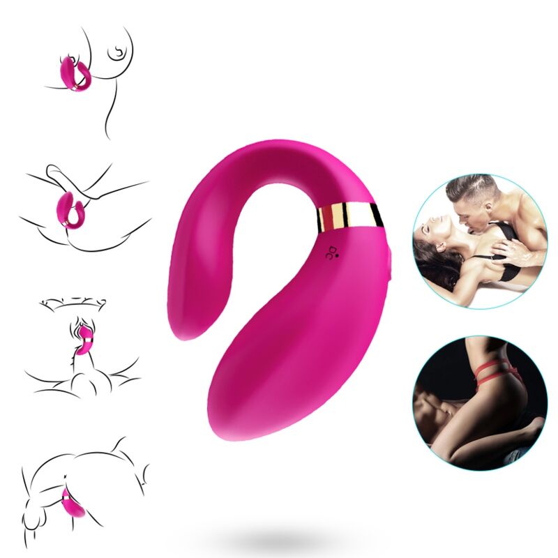 Armony - vibratore a mezzaluna per coppia telecomando fucsia