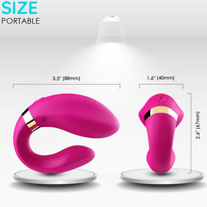 Armony - vibratore a mezzaluna per coppia telecomando fucsia