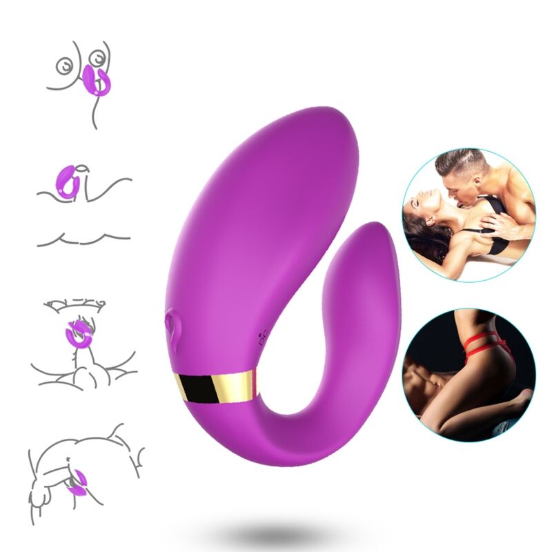 Armony - vibratore a mezzaluna per coppia telecomando viola