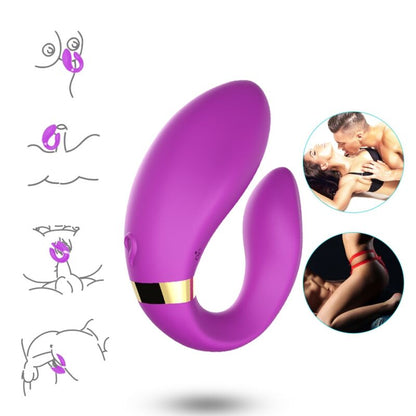 Armony - vibratore a mezzaluna per coppia telecomando viola