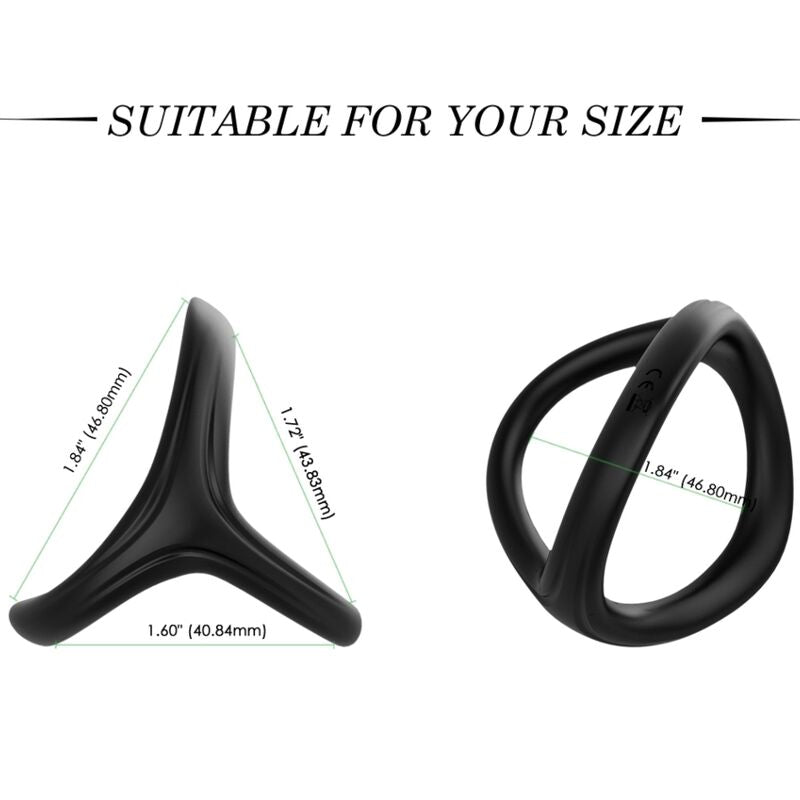 Armony - anello tresor doppio in silicone nero