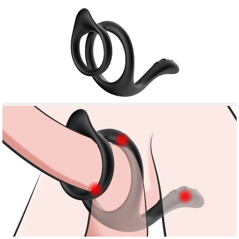 Armony - anello anale doppio coda nero