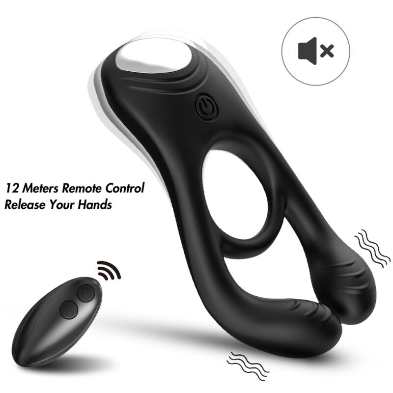 Armony - veyron anillo vibrador doble pinza control remoto negro