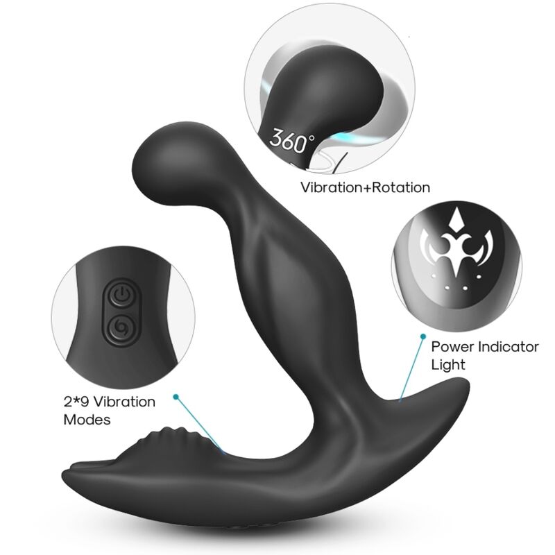 Armony - bat king vibratore rotatore anale della prostata telecomando nero
