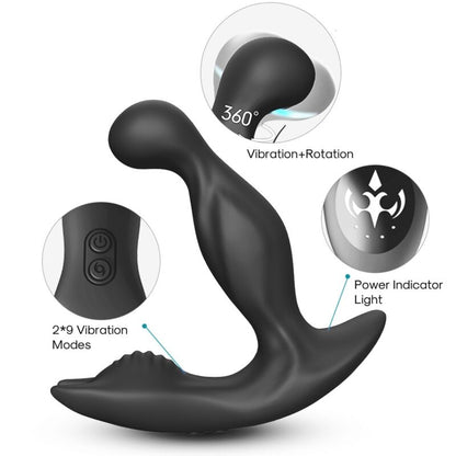 Armony - bat king vibratore rotatore anale della prostata telecomando nero