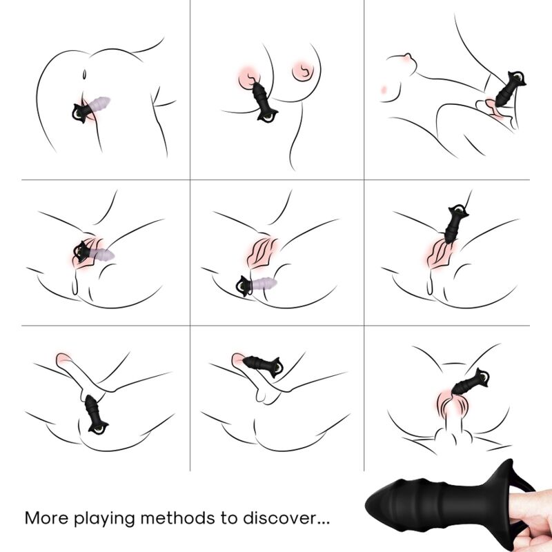 Armony - vibratore a dita kylin e telecomando con presa anale nero