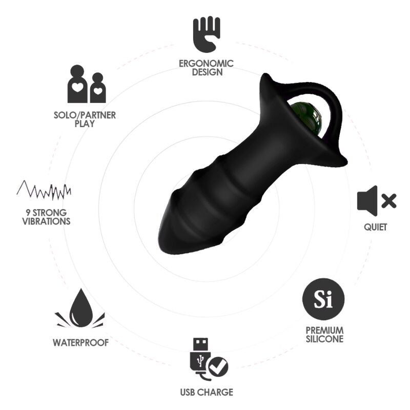Armony - vibratore a dita kylin e telecomando con presa anale nero
