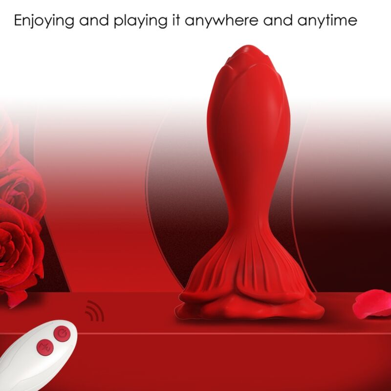 Armony - vibratore rosa e telecomando piccolo plug anale rosso