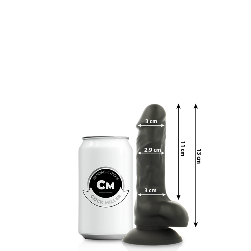 Cock miller - cocksil articolabile in silicone densit nero 13 cm