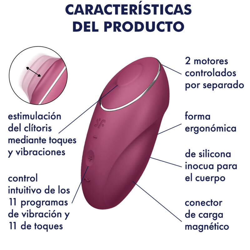 Satisfyer - tap & climax 1 vibromasseur à poser rouge