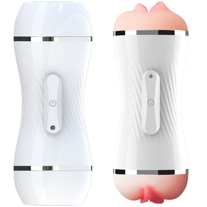 Armony - masturbatore vibratore doppio per vagina e bocca bianco