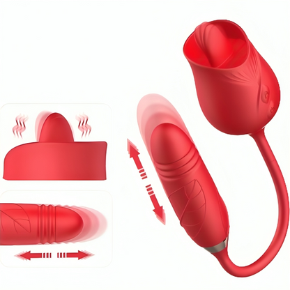 Armony - vibratore di fiori deliziosi e spinta con lingua rossa