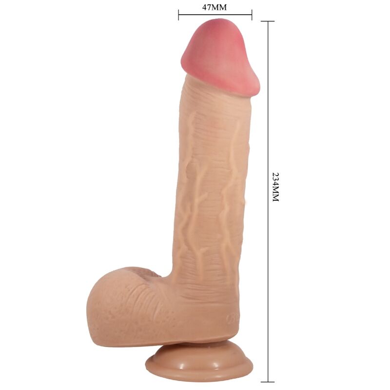 Pretty love - dildo realistico serie sliding skin con ventosa scorrevole della pelle flesh 23,4 cm