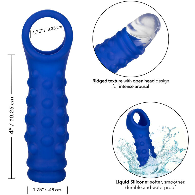 Admiral - copertura per pene con perline in silicone liquido blu