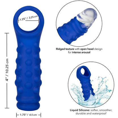 Admiral - copertura per pene con perline in silicone liquido blu