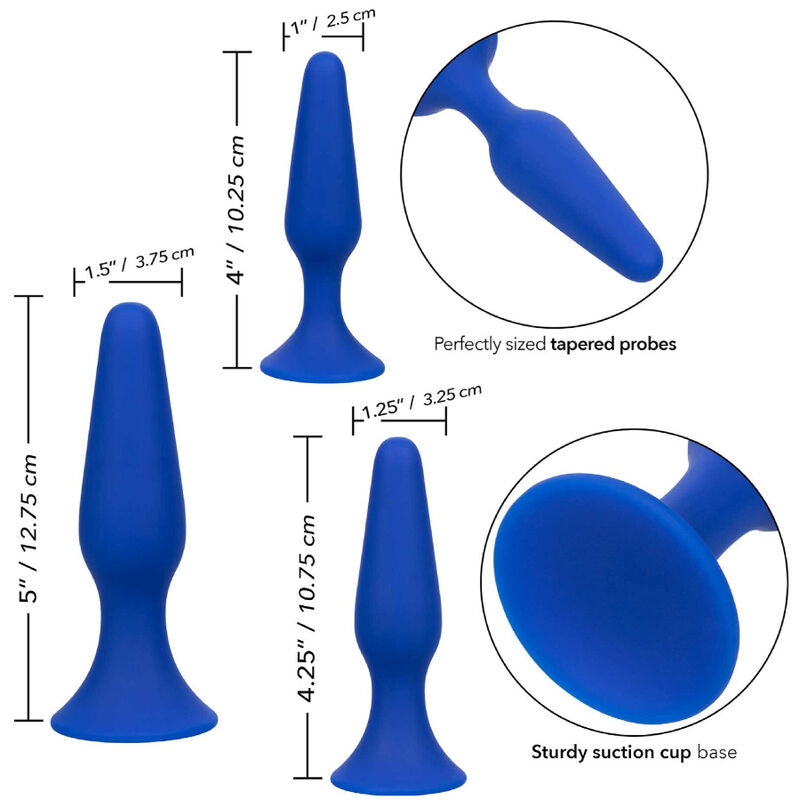 Anal toys Calexotics Admiral kit 3 anal toys training blu