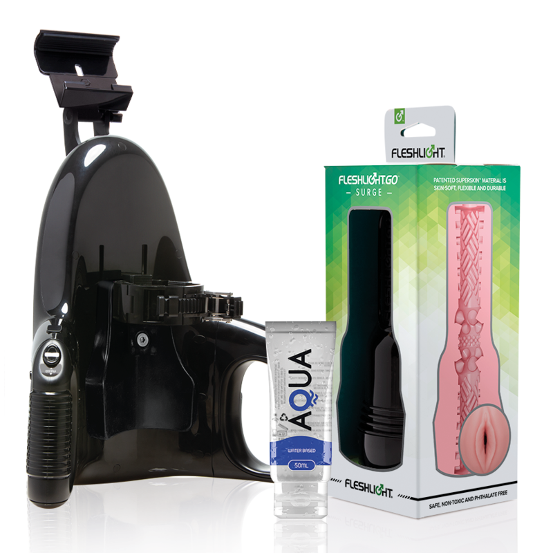 Fleshlight - go pink lady surge vagina + lancio universale + lubrificante di qualità aqua 50 ml