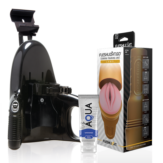 Fleshlight - stamina go training unit lady + lancio universale + lubrificante aqua qualità 50 ml