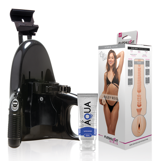 Fleshlight - vagina riley reid utopia + lancio universale + lubrificante aqua qualità 50 ml