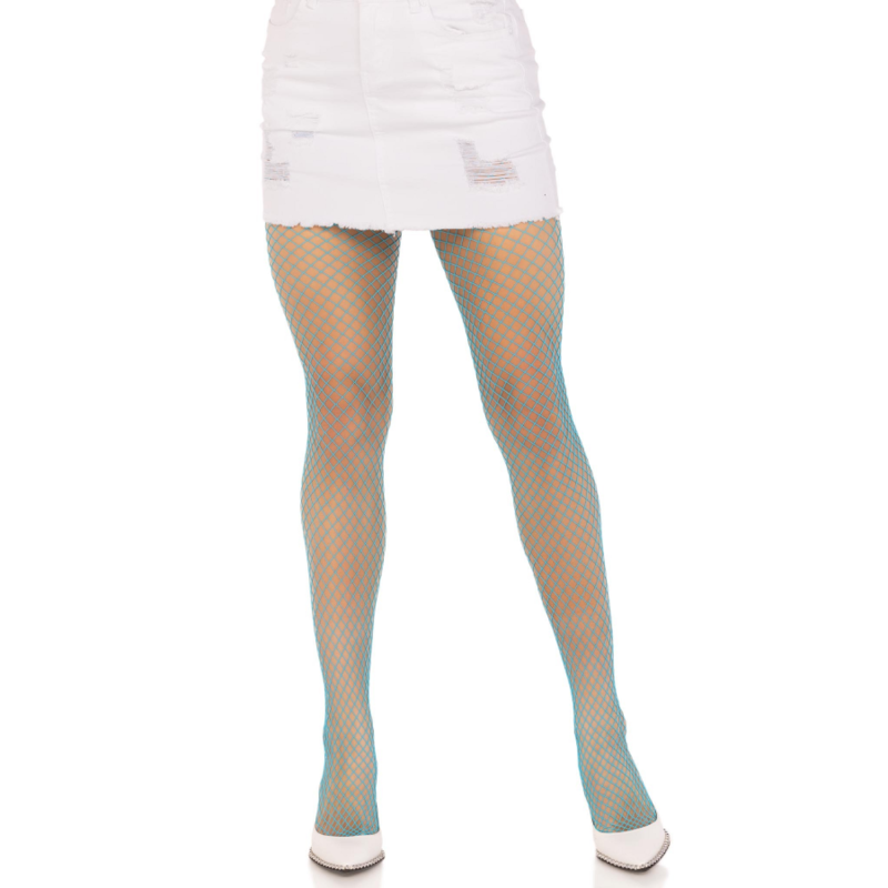Leg avenue - collant a rete in lycra blu