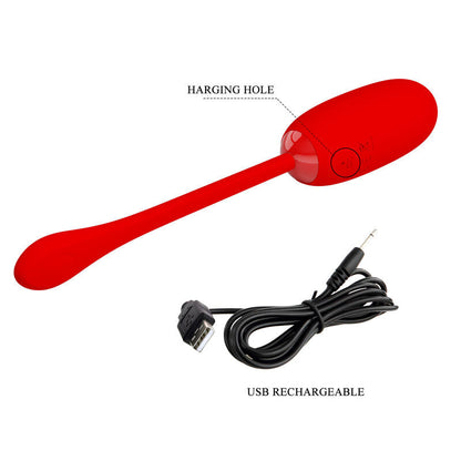 Pretty love - uovo vibrante julius impermeabile-ricaricabile rosso
