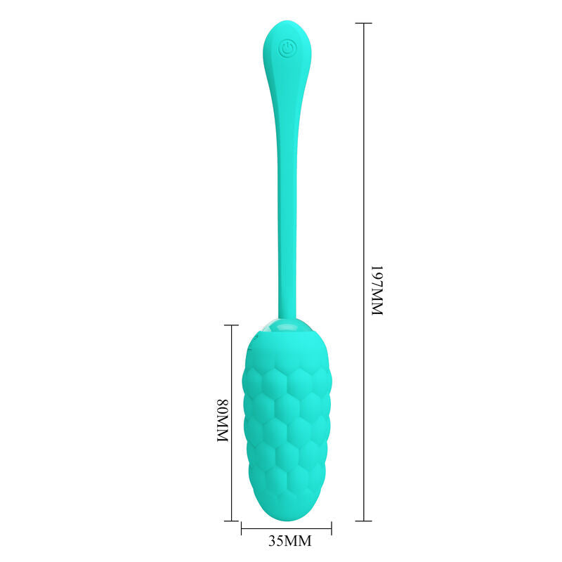 Pretty love - uovo vibrante con texture marina ricaricabile verde acqua