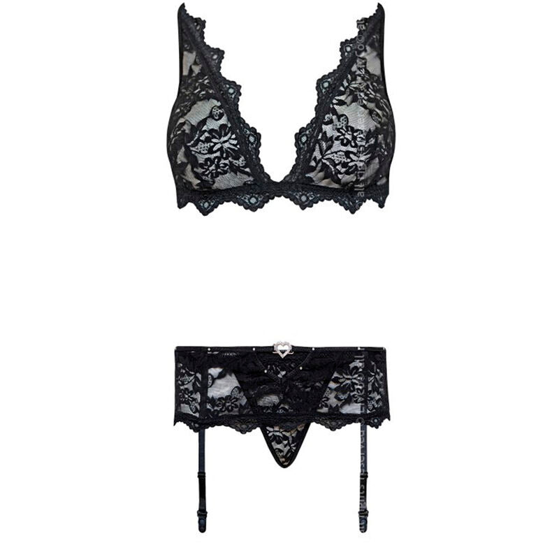 Livco corsetti fashion - belita lc 90231 reggiseno + slip + reggiseno nero l/xl